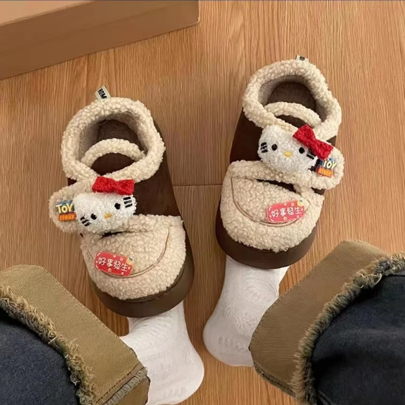 Hello Kitty Winter Cotton Shoes – Plush Snow Boots, Non-Slip, Warm & Cute Gift