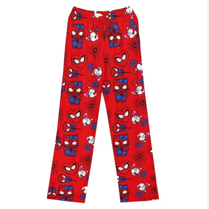 Cartoon Lounge Pants – Kitty, Spider-Man, Bat-man Pajama Trousers for Women & Girls