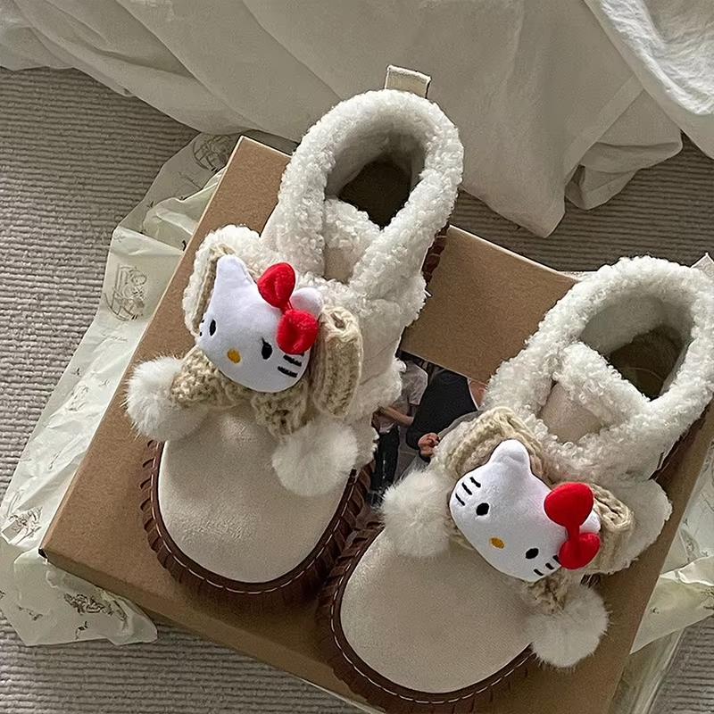 2024 Kitty Snow Boots – Cute Y2K Woolen Cotton Shoes, Perfect Gift for Kids