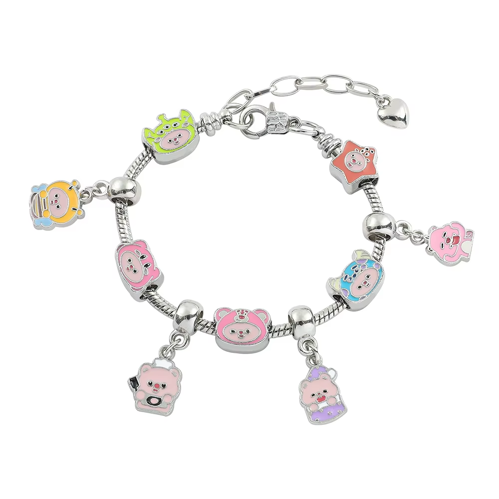 HK Gold Plated Bracelet with Charms - High-Quality Kawaii Jewelry for Women & Girls