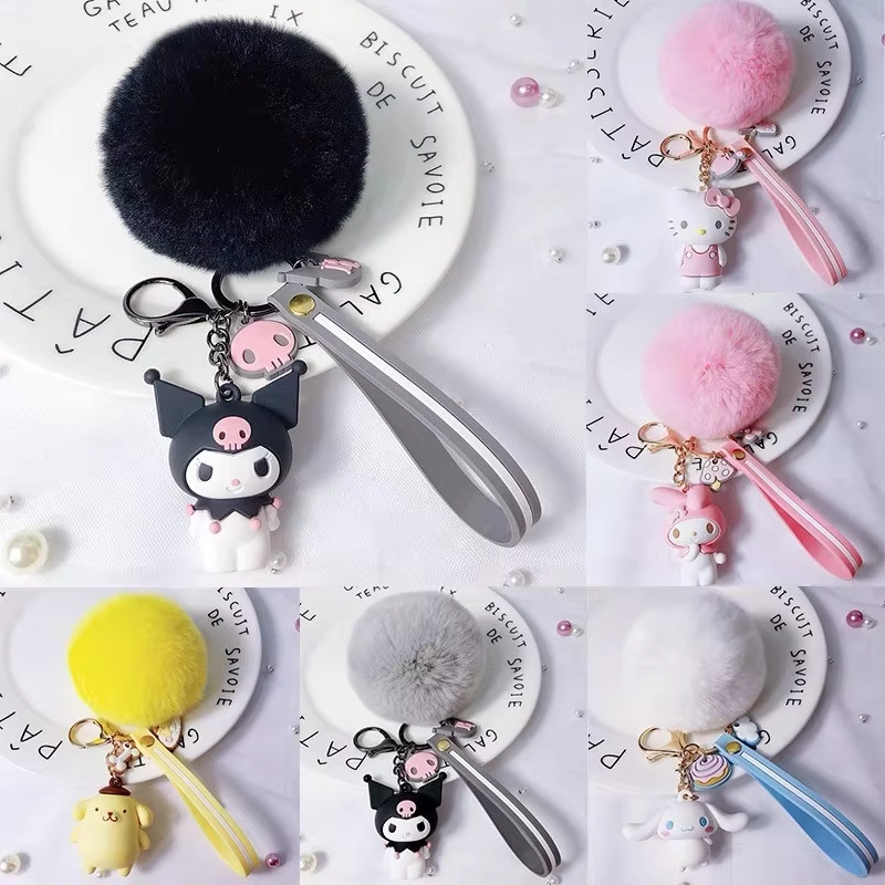 Kitty & Friends Keychain - Cute Kuromi, Melody & Cinnamoroll Pendant Gift