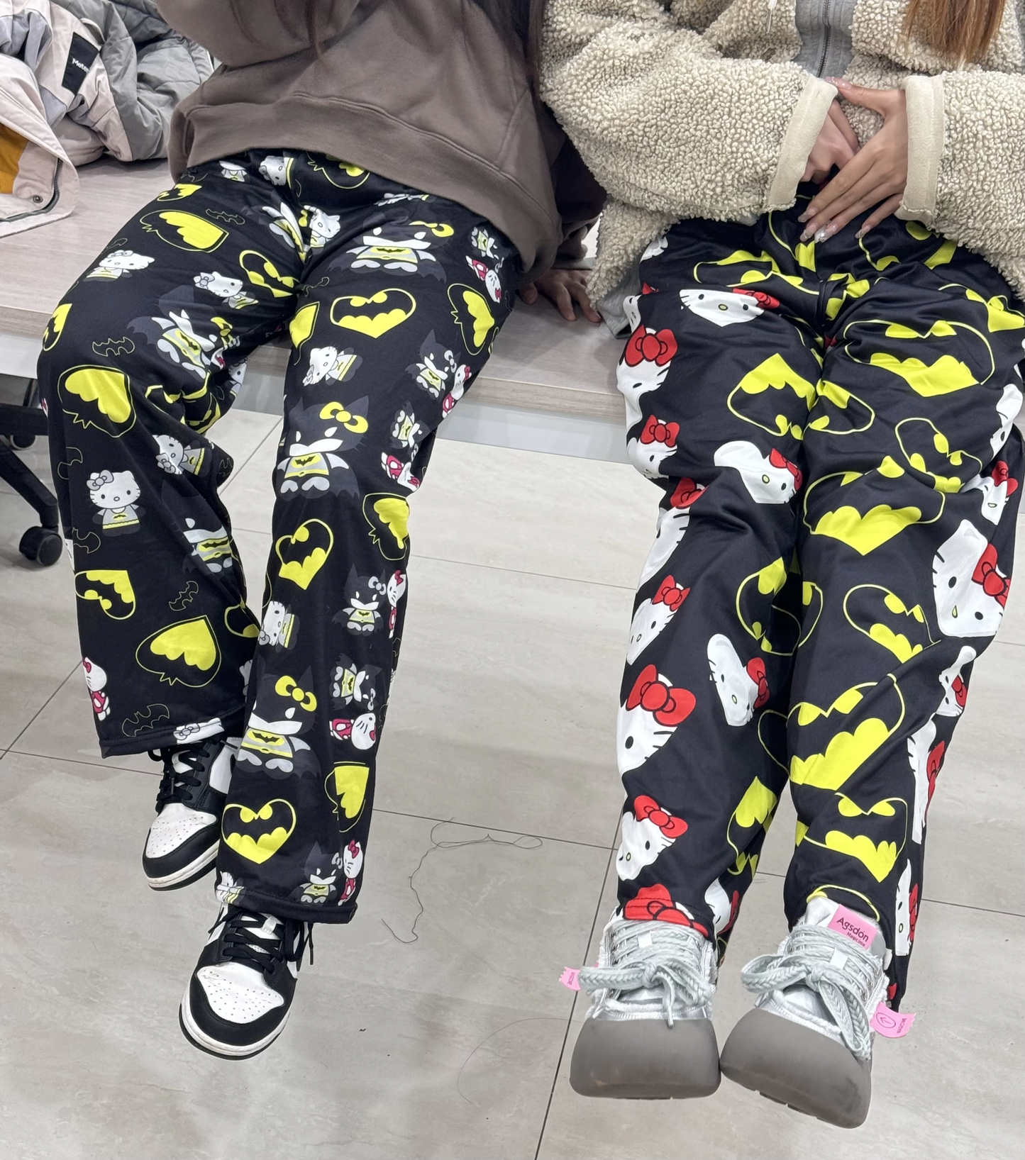 Sanrio Y2K Hello Kitty & Batman Pajama Pants – Cute & Comfy Cartoon Style