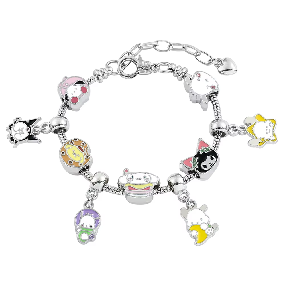 HK Gold Plated Bracelet with Charms - High-Quality Kawaii Jewelry for Women & Girls