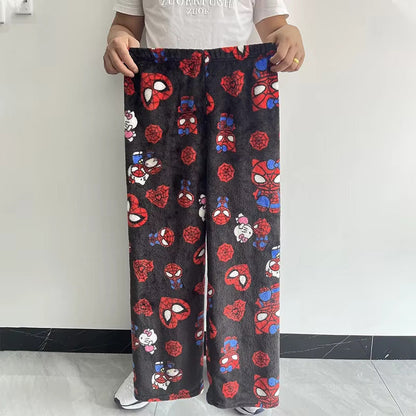 Lockere Pyjamahose aus Baumwollsamt von H.Kitty x Spider-Man 