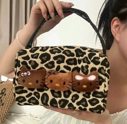 H.Kitty  Handbag Leopard Makeup Bag