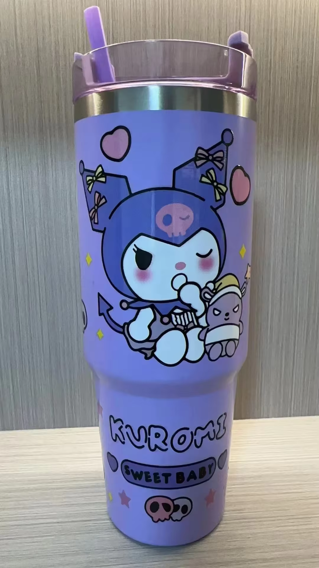 Kitty 900ml Thermos – Sanrio Kuromi & Cinnamoroll High-Capacity Stainless Steel Vacuum Coffee Cup