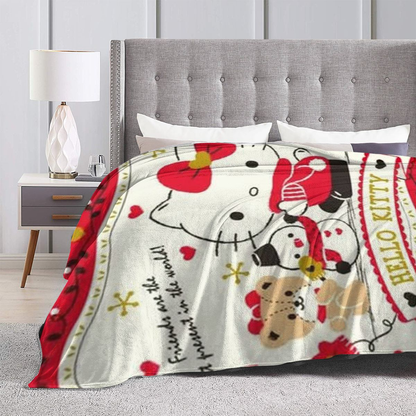 KITTY Christmas Cozy Blanket – Soft, Comfy, & Perfect for Holiday Snuggles!