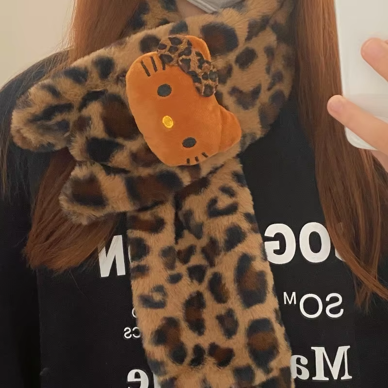 HK Plush Scarf – Cute College Style Winter Accessory, Windproof & Perfect Gift for Students