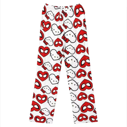 Cartoon Lounge Pants – Kitty, Spider-Man, Bat-man Pajama Trousers for Women & Girls