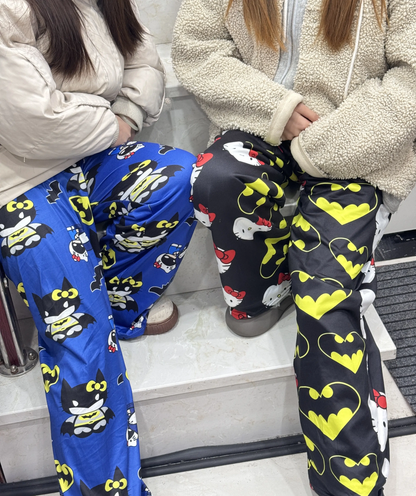 Sanrio Y2K Hello Kitty & Batman Pajama Pants – Cute & Comfy Cartoon Style