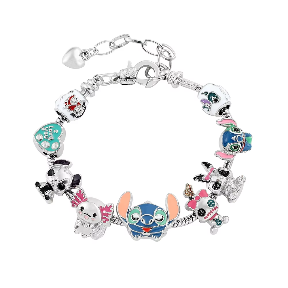 HK Gold Plated Bracelet with Charms - High-Quality Kawaii Jewelry for Women & Girls