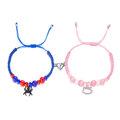 Bat & Hello Kitty Matching Bracelets - Perfect Halloween & Christmas Gift for BFFs & Family