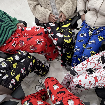 Sanrio Y2K Hello Kitty & Batman Pajama Pants – Cute & Comfy Cartoon Style