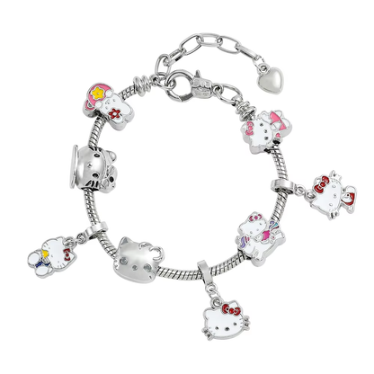 HK Gold Plated Bracelet with Charms - High-Quality Kawaii Jewelry for Women & Girls