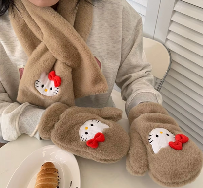 HK Plush Scarf – Cute College Style Winter Accessory, Windproof & Perfect Gift for Students