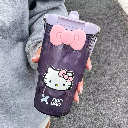 Hello Kitty Large Capacity Sports Bottle – Cute & Portable Straw Cup