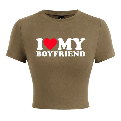 'I Love My Boyfriend' Graphic Tee – Soft, Stylish & Comfy Casual T-Shirt for Women