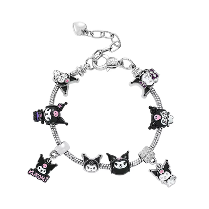 HK Gold Plated Bracelet with Charms - High-Quality Kawaii Jewelry for Women & Girls