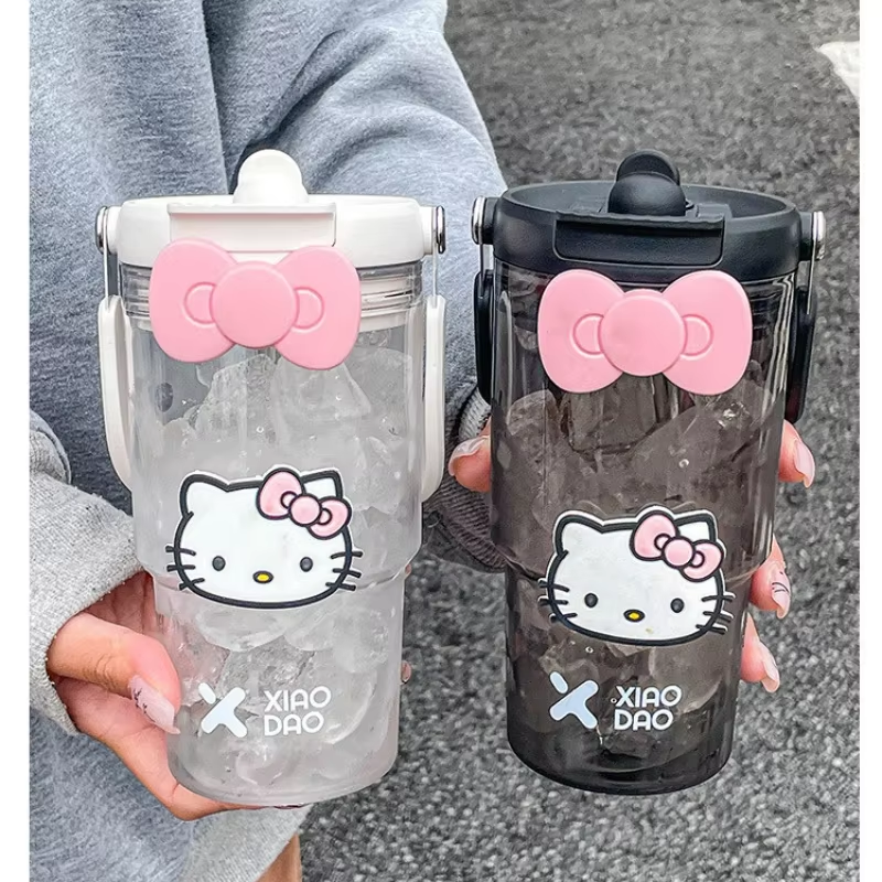 Hello Kitty Large Capacity Sports Bottle – Cute & Portable Straw Cup