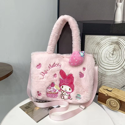 Plush Shoulder Bag - Kuromi, Kitty,  Melody & CinnaAnime Handbag