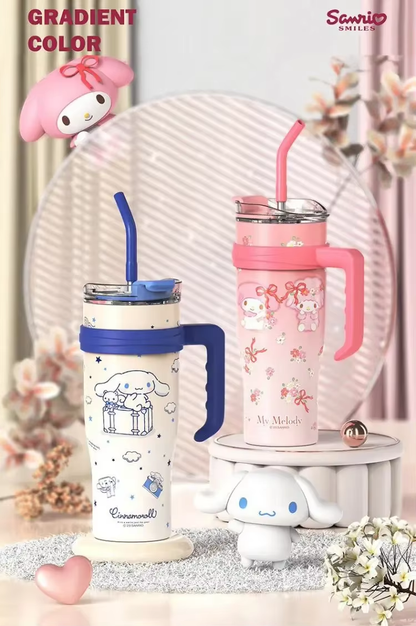 Sanrio Family Thermos Big MAC Straw Cup – Hello Kitty, Kuromi & Friends