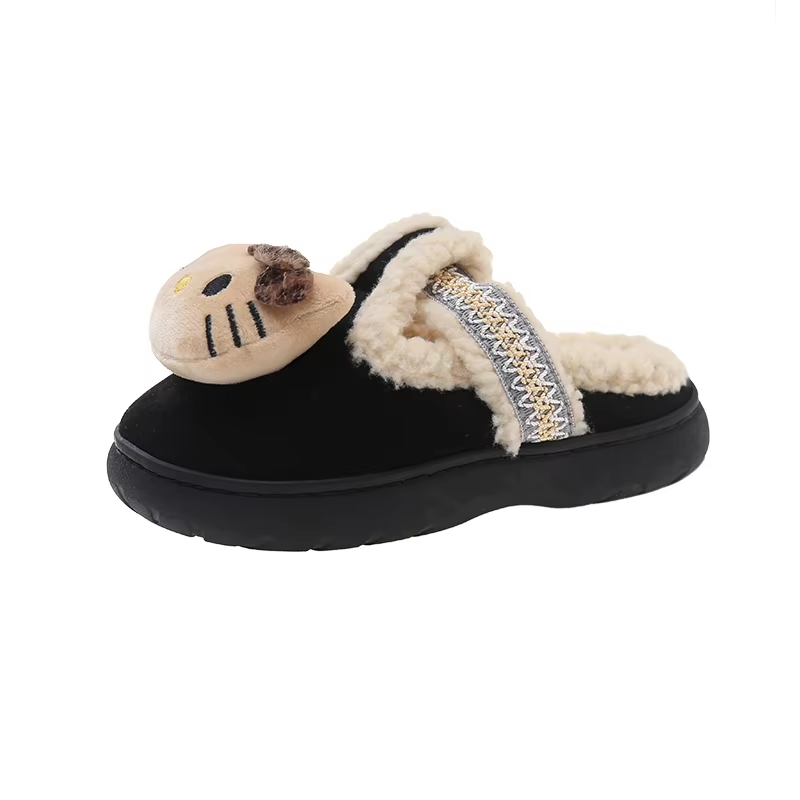 Women's Baotou Slippers – Soft Suede, Anti-Slip, Wear-Resistant, Thick Flat Winter Shoes