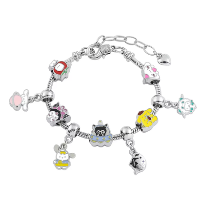 HK Gold Plated Bracelet with Charms - High-Quality Kawaii Jewelry for Women & Girls