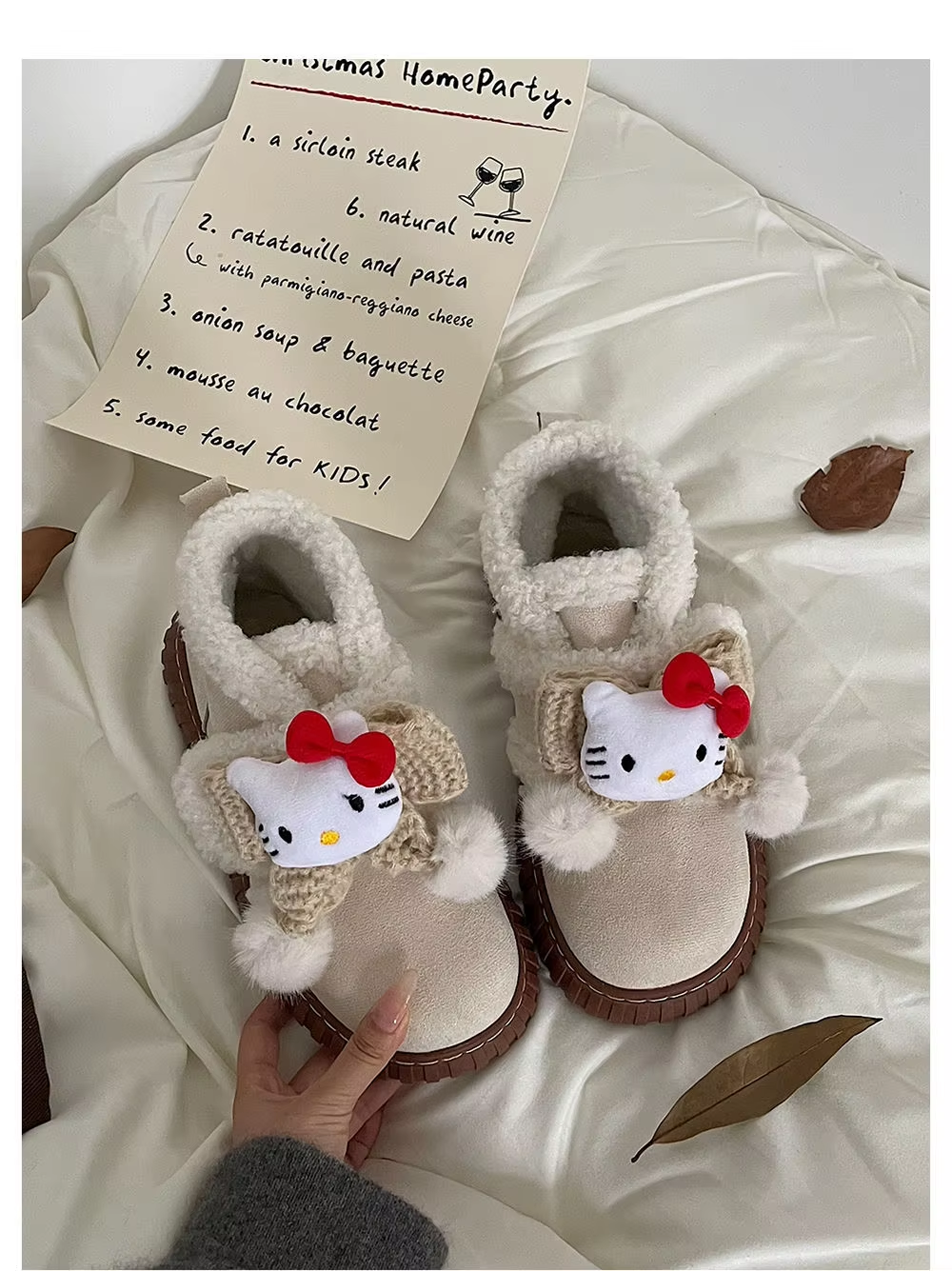 2024 Kitty Snow Boots – Cute Y2K Woolen Cotton Shoes, Perfect Gift for Kids