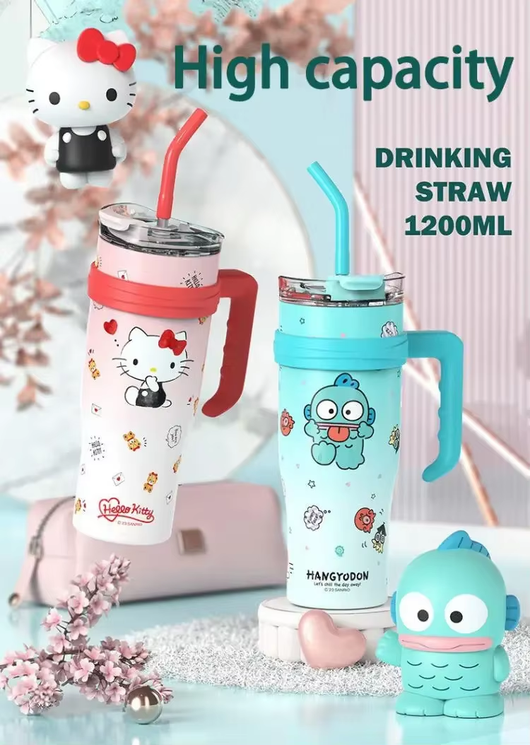 Sanrio Family Thermos Big MAC Straw Cup – Hello Kitty, Kuromi & Friends