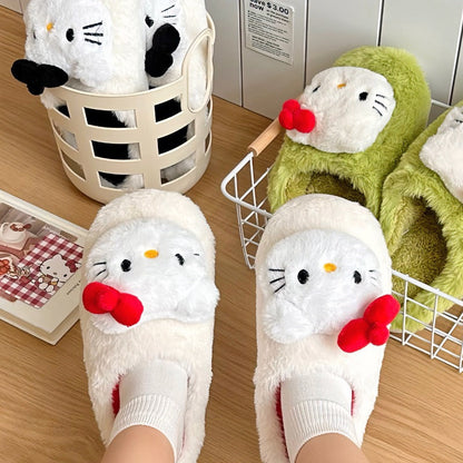 Hello Kitty Fleece-Lined Plush Slippers