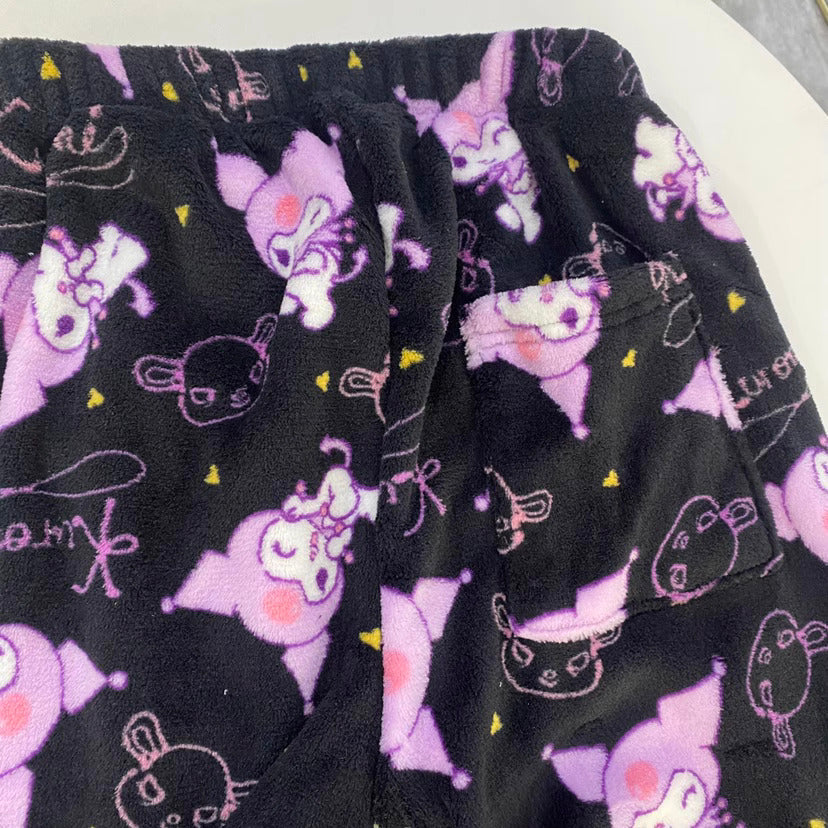 Sanrio-Pyjamahose: HK, Melody &amp; Kuromi – Flanell, locker und dick