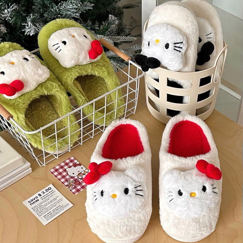 Hello Kitty Fleece-Lined Plush Slippers