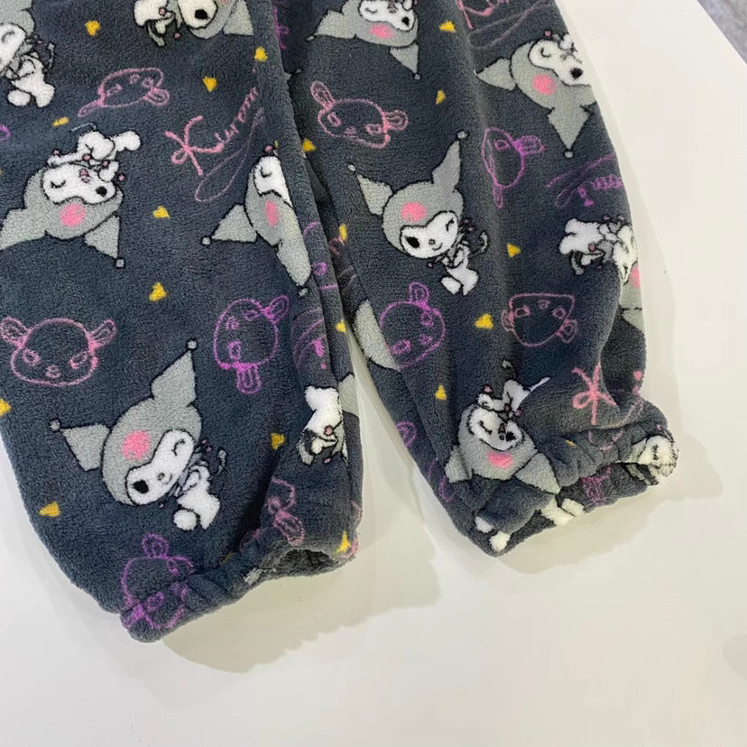 Sanrio-Pyjamahose: HK, Melody &amp; Kuromi – Flanell, locker und dick