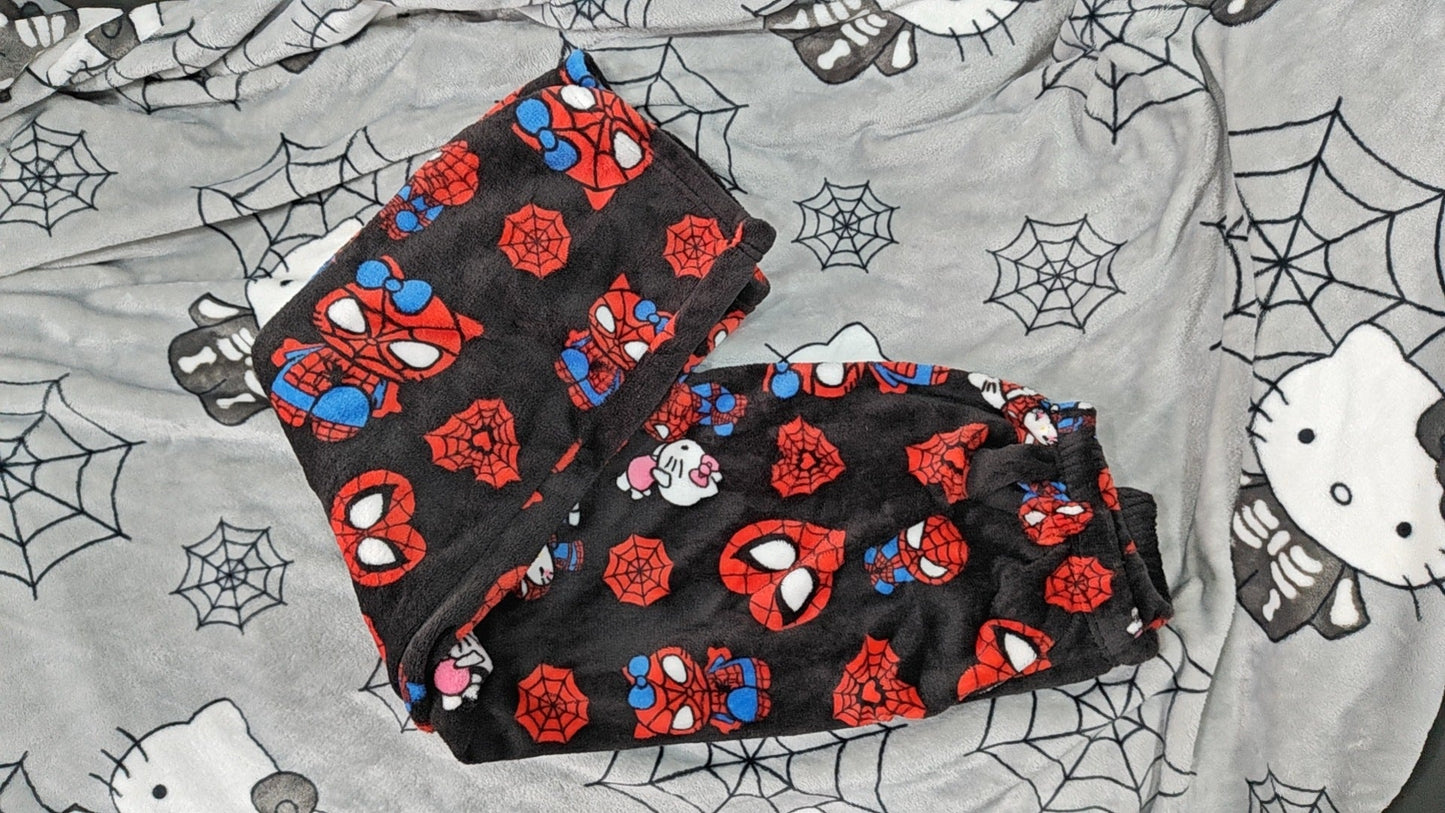 Cotton Velvet H.Kitty x Spider-man Loose Pajama Pants