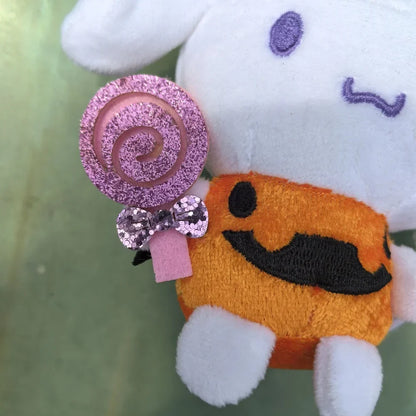 Kitty, Cinna, Pocha Halloween Plush With a Candy -  Keychain, Halloween Gift