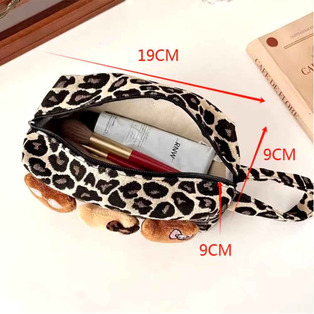 H.Kitty  Handbag Leopard Makeup Bag