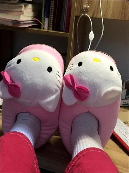 HK Big Head Plush Slippers