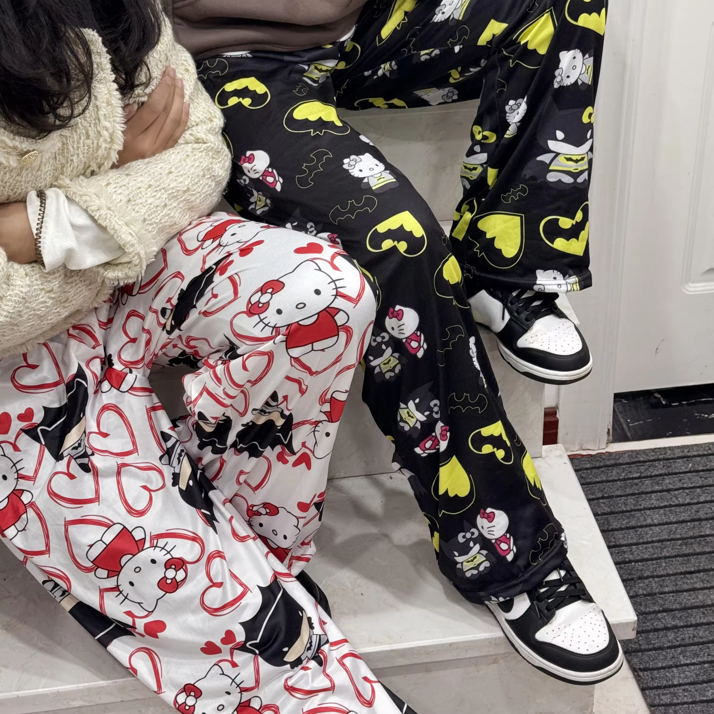 Sanrio Y2K Hello Kitty & Batman Pajama Pants – Cute & Comfy Cartoon Style