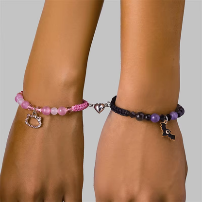 Bat & Hello Kitty Matching Bracelets - Perfect Halloween & Christmas Gift for BFFs & Family