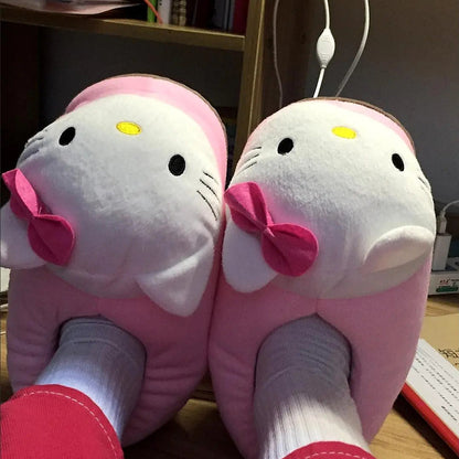 HK Big Head Plush Slippers