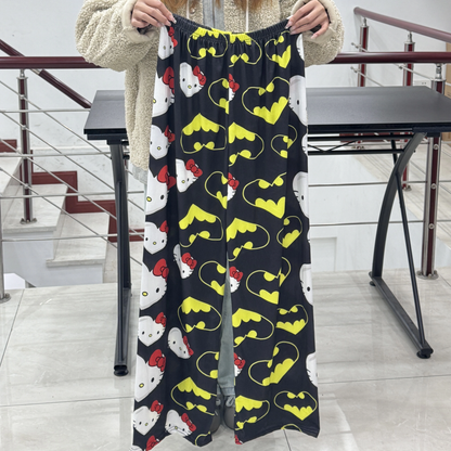 Sanrio Y2K Hello Kitty & Batman Pajama Pants – Cute & Comfy Cartoon Style