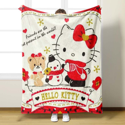 KITTY Christmas Cozy Blanket – Soft, Comfy, & Perfect for Holiday Snuggles!