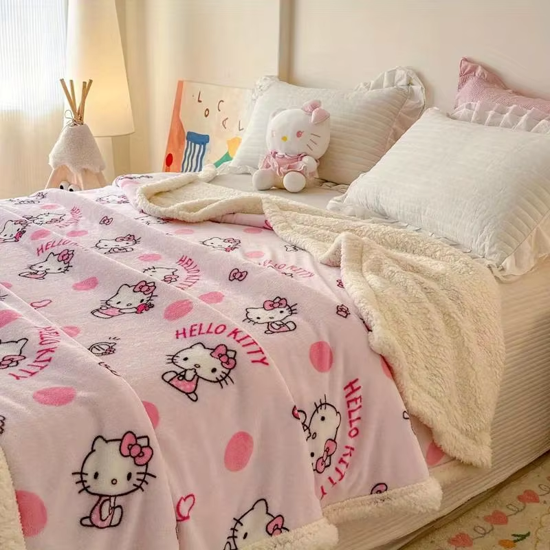 HK Plush Reversible Throw Blanket – Ultra-Soft, Cozy Fleece for Couch & Bed, All-Season Comfort!