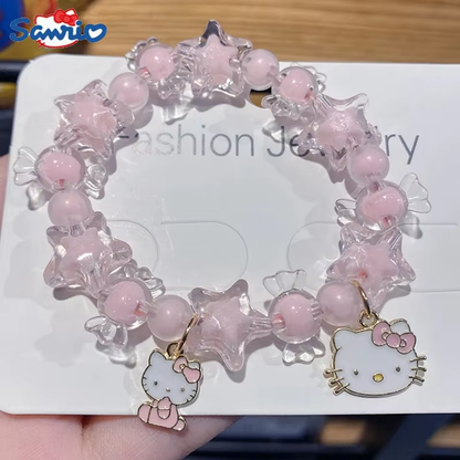 Kitty Beaded Bracelet - Kawaii Y2K Kuromi & Cinnamoroll Accessories