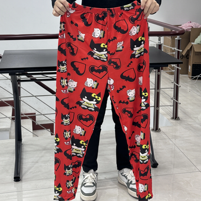 Sanrio Y2K Hello Kitty & Batman Pajama Pants – Cute & Comfy Cartoon Style