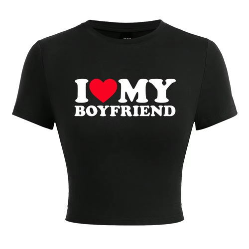 'I Love My Boyfriend' Graphic Tee – Soft, Stylish & Comfy Casual T-Shirt for Women