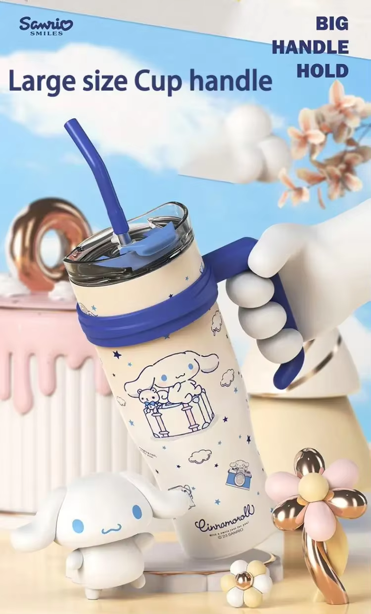 Sanrio Family Thermos Big MAC Straw Cup – Hello Kitty, Kuromi & Friends