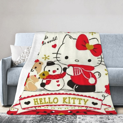 KITTY Christmas Cozy Blanket – Soft, Comfy, & Perfect for Holiday Snuggles!