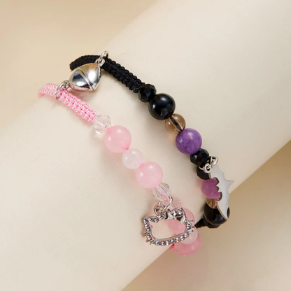 Bat & Hello Kitty Matching Bracelets - Perfect Halloween & Christmas Gift for BFFs & Family