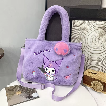 Plush Shoulder Bag - Kuromi, Kitty,  Melody & CinnaAnime Handbag